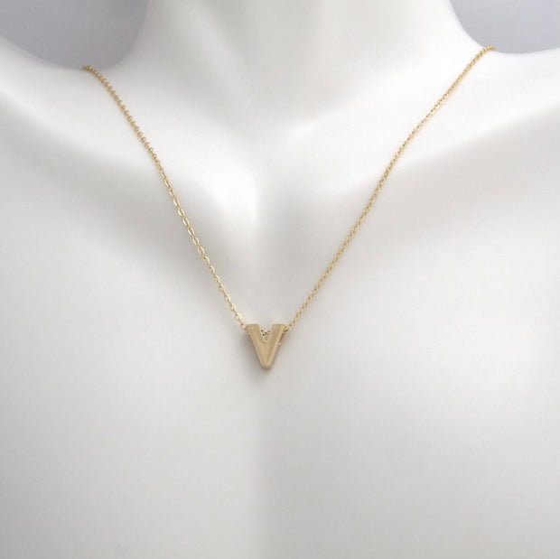 Yellow Gold Initial Necklace