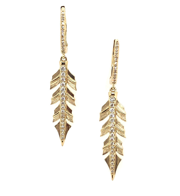 Shy Creation Yellow Gold Diamond Fashion Earrings