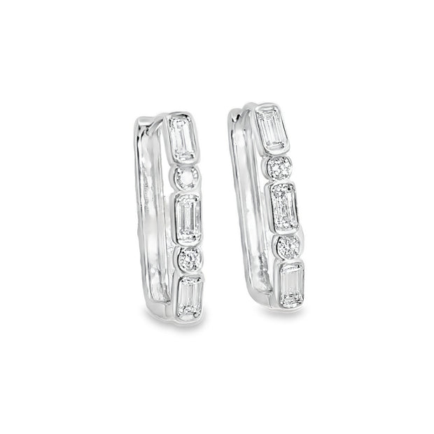 White Gold Diamond Hoop Earrings