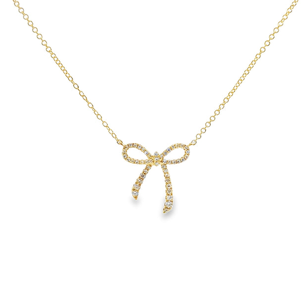 Yellow Gold Diamond Ribbon Necklace