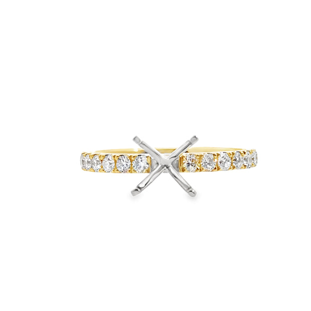 Yellow and White Gold Diamond Engagement Ring