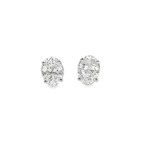 Lab Grown 1.03 Cttw. 14K White Gold Diamond Solitaire Earrings