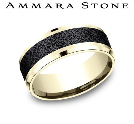 Benchmark Titanium/Yellow Gold Men's Wedding Band