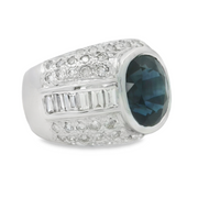 White Gold Sapphire and Diamond Ring