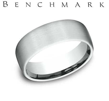 Benchmark White Gold Men's Wedding Band