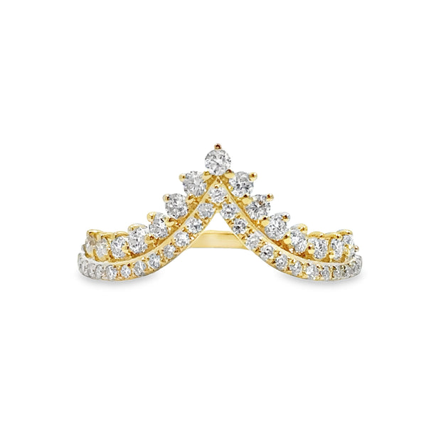 Yellow Gold Diamond Crown Ring