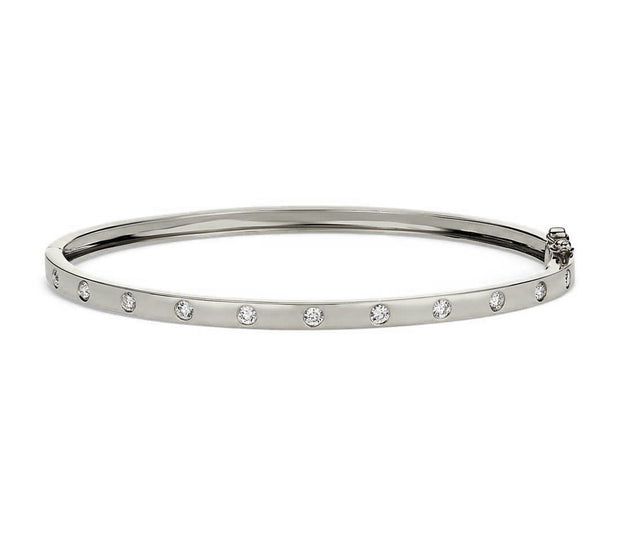 Whitw Gold Diamond Bangle Bracelet