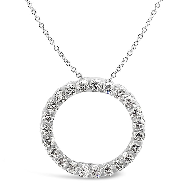 White Gold Diamond Circle Pendant