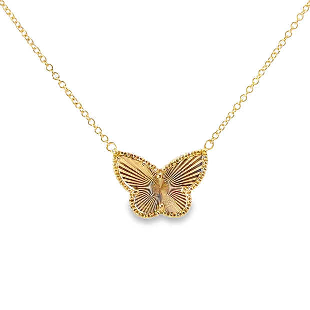 Yellow Gold Butterfly Necklace