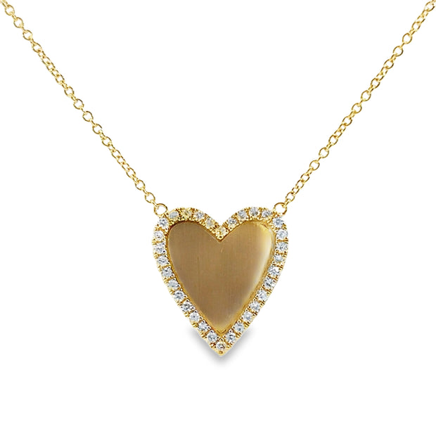 Yellow Gold Diamond Heart Necklace