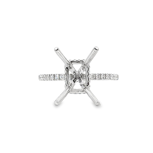 White Gold Hidden Halo Diamond Engagement Ring