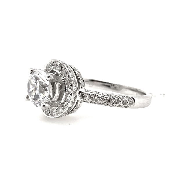 White Gold Halo Engagement Ring