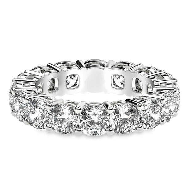 Lab Grown Platinum Cushion Cut Diamond Eternity Band