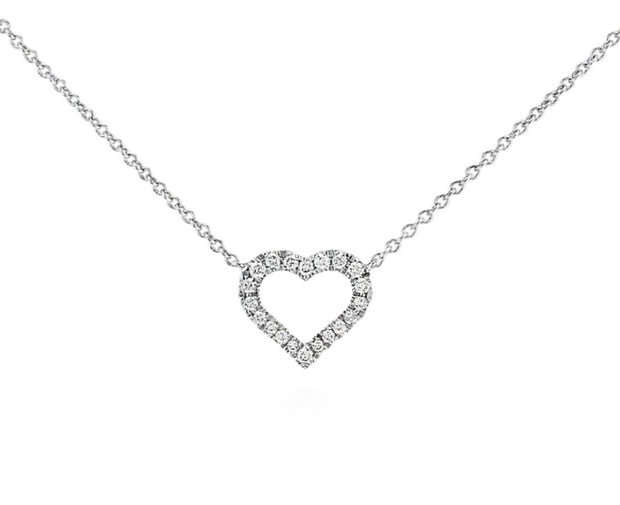 White Gold Diamond Heart Necklace