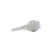 White Gold Pink Sapphire & Diamond Ring