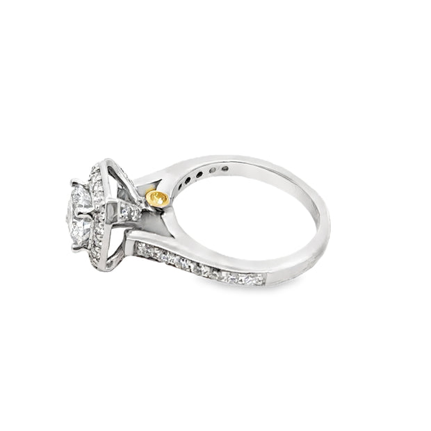 Lab Grown White Gold Diamond Halo Engagement Ring