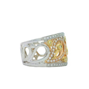 Simon G. Tri-Color Gold White and Yellow Diamond Fashion Band