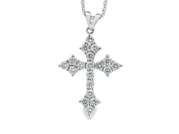 White Gold Diamond Cross Pendant