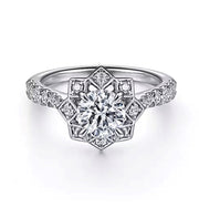 GABRIEL & CO "Art Deco" Engagement Ring