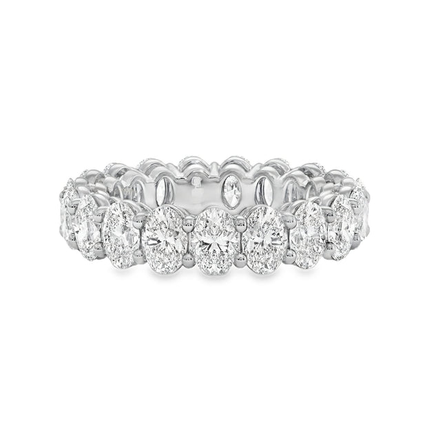 Lab Grown White Gold Oval Shape Diamond Eternity Band