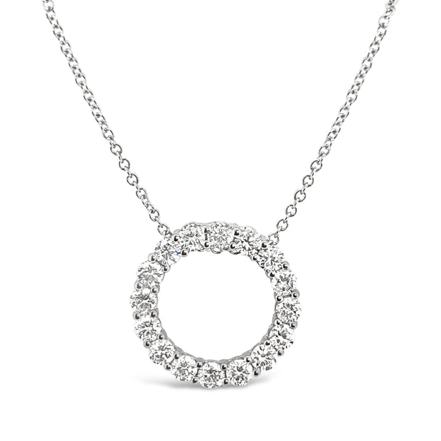 White Gold Diamond Circle Pendant