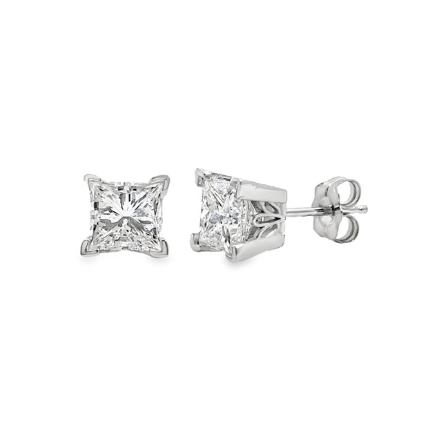 2.03 Cttw. White Gold Diamond Solitaire Earrings