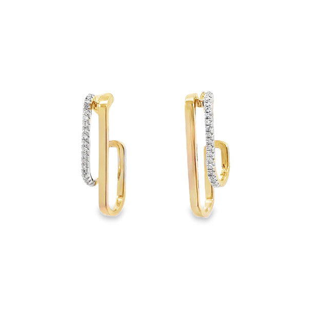 Shy Creation Yellow Gold Diamond Fashion Earrings