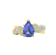 Yellow and White Gold Tanzanite and Diamond Ring