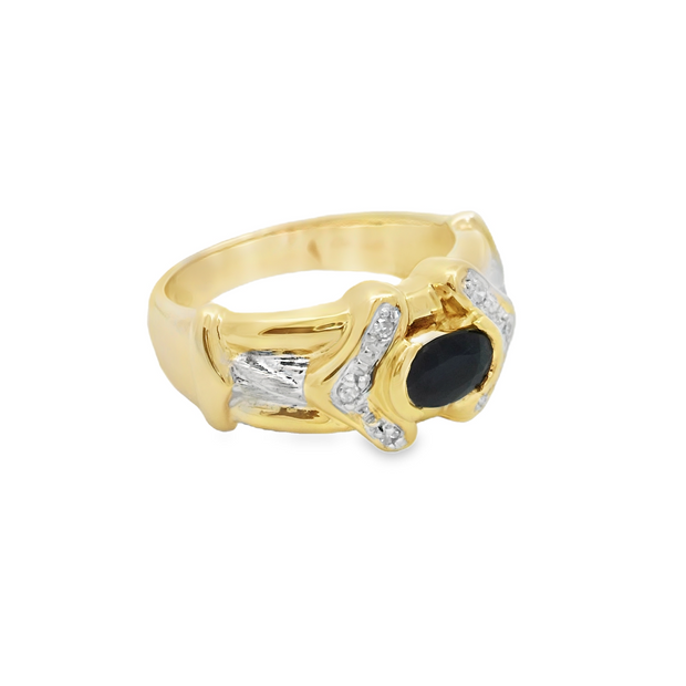 Yellow Gold Sapphire and Diamond Fashion Ring