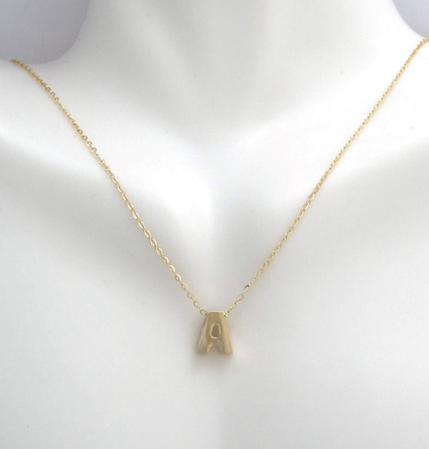 Yellow Gold Initial Necklace